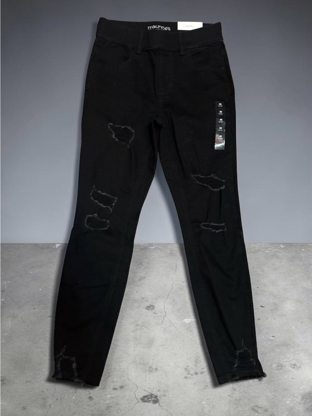 Maurices Black Ripped Women's Skinny Jeans